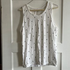 Old Navy White Palm Tree Tank Top